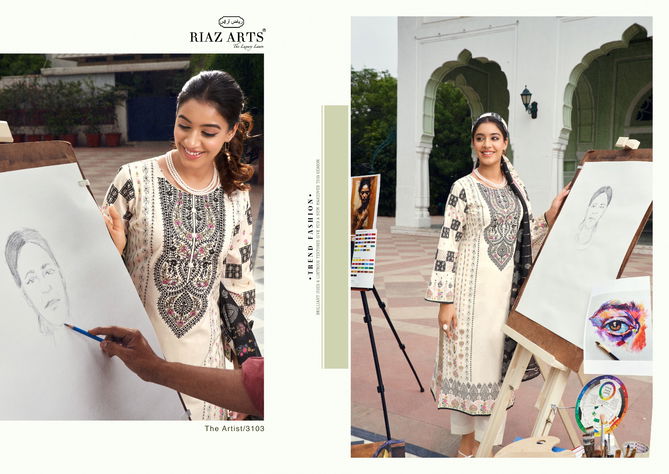 The Artist By Riaz Arts Printed Lawn Karachi Cotton Dress Material Wholesale Shop In Surat
